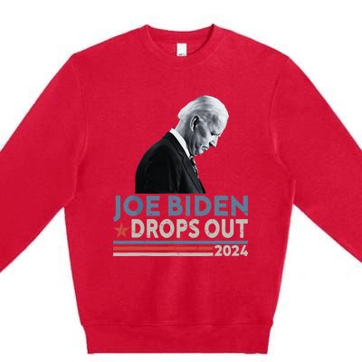 Joe Biden Drops Out 2024 We Support Trump Premium Crewneck Sweatshirt