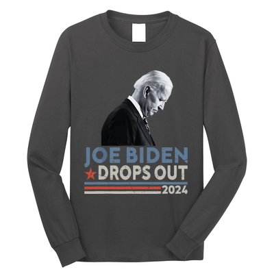 Joe Biden Drops Out 2024 We Support Trump Long Sleeve Shirt