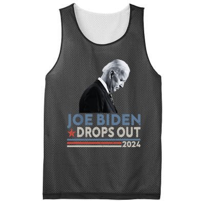 Joe Biden Drops Out 2024 We Support Trump Mesh Reversible Basketball Jersey Tank