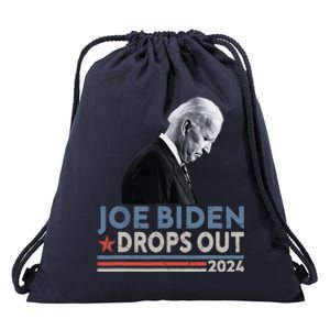 Joe Biden Drops Out 2024 We Support Trump Drawstring Bag