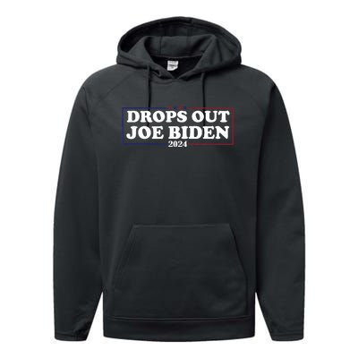 Joe Biden Drops Out 2024 Pro Trump 2024 Performance Fleece Hoodie