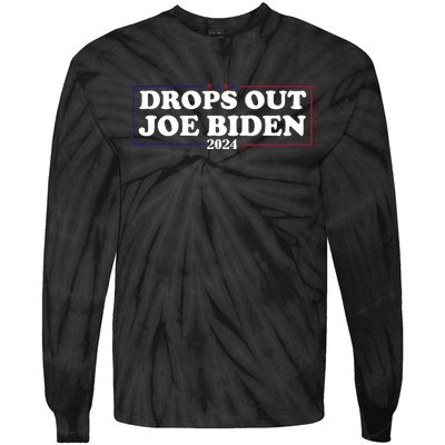 Joe Biden Drops Out 2024 Pro Trump 2024 Tie-Dye Long Sleeve Shirt