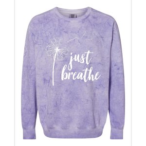 Just Breathe Dandelion Mental Health Colorblast Crewneck Sweatshirt