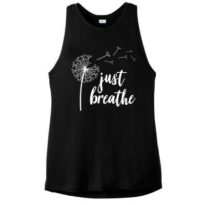 Just Breathe Dandelion Mental Health Ladies PosiCharge Tri-Blend Wicking Tank