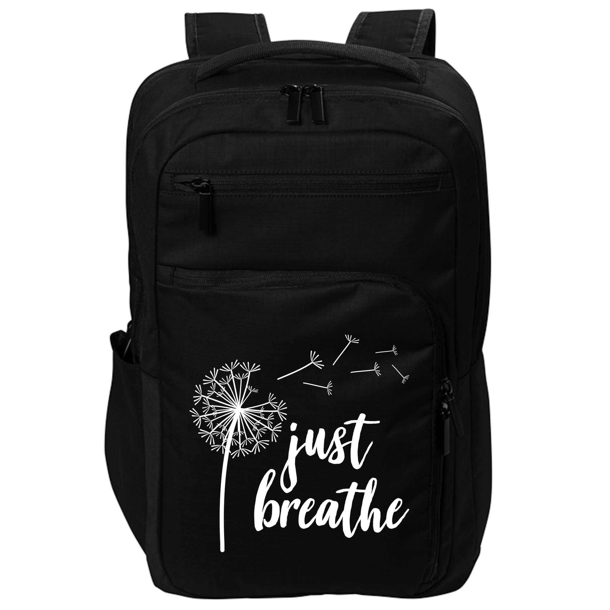 Just Breathe Dandelion Mental Health Impact Tech Backpack