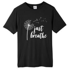 Just Breathe Dandelion Mental Health Tall Fusion ChromaSoft Performance T-Shirt