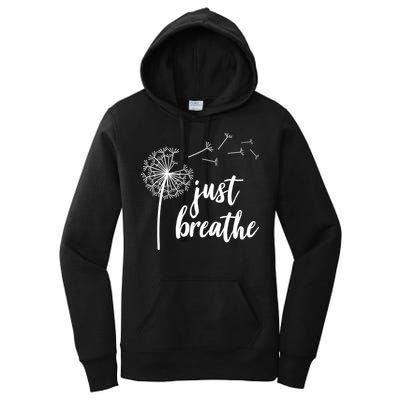 Just Breathe Dandelion Mental Health Women's Pullover Hoodie