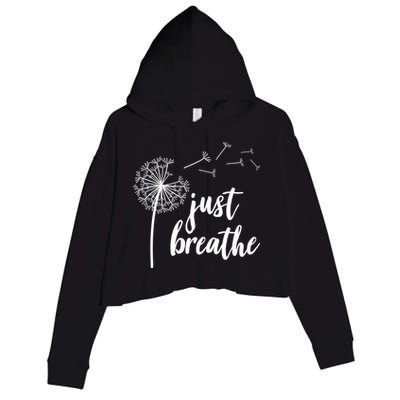 Just Breathe Dandelion Mental Health Crop Fleece Hoodie