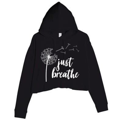 Just Breathe Dandelion Mental Health Crop Fleece Hoodie