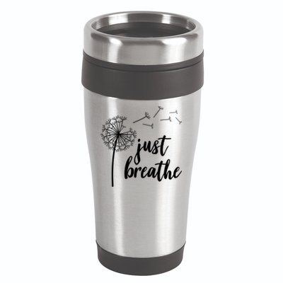 Just Breathe Dandelion Mental Health 16oz Travel Tumbler