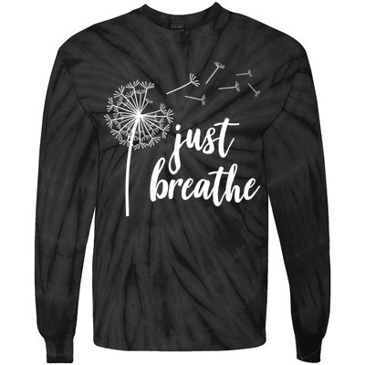 Just Breathe Dandelion Mental Health Tie-Dye Long Sleeve Shirt