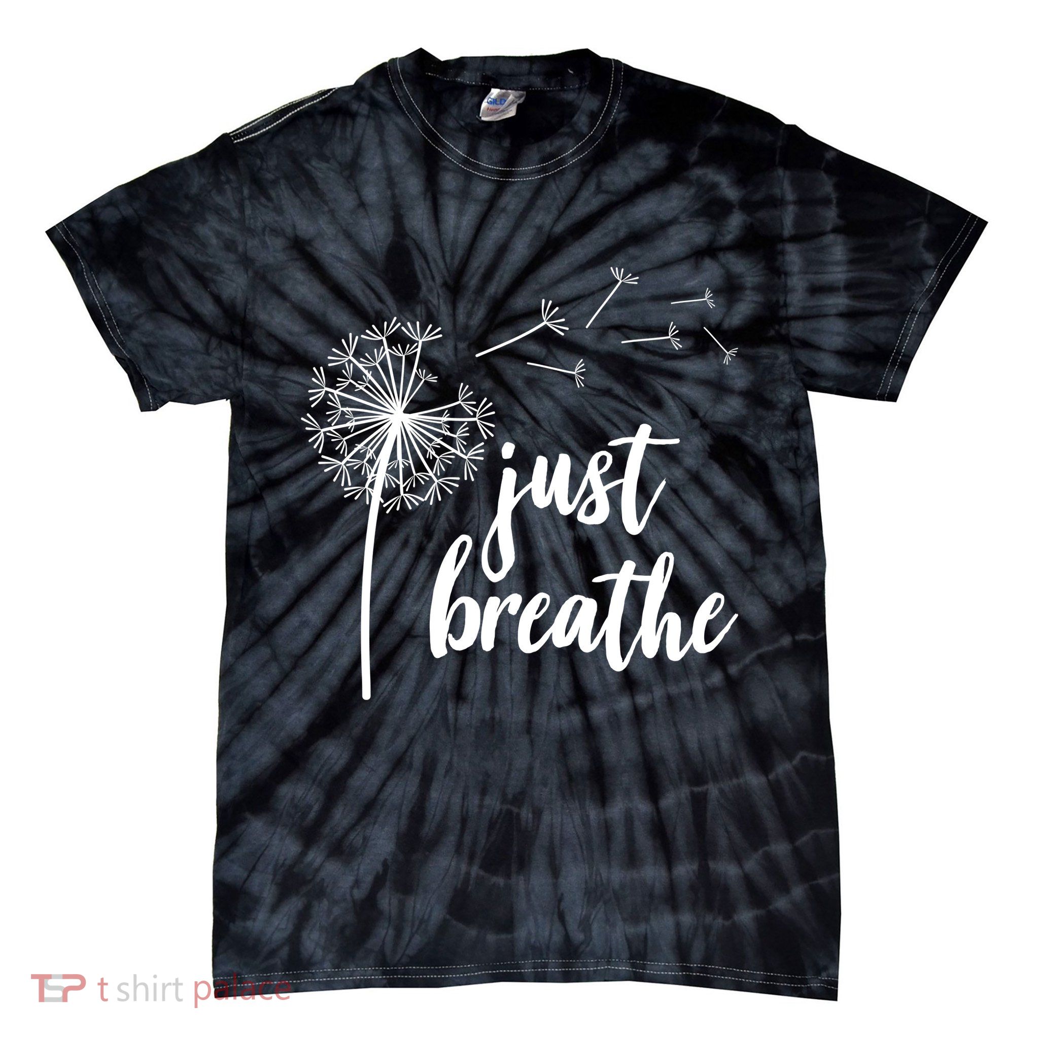Just Breathe Dandelion Mental Health Tie-Dye T-Shirt