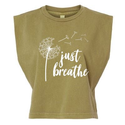 Just Breathe Dandelion Mental Health Garment-Dyed Women's Muscle Tee