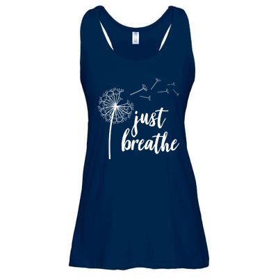 Just Breathe Dandelion Mental Health Ladies Essential Flowy Tank