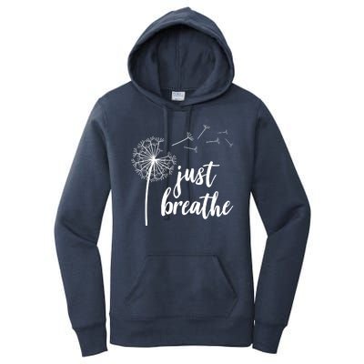 Just Breathe Dandelion Mental Health Women's Pullover Hoodie