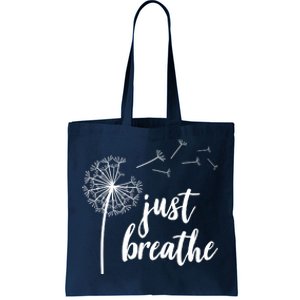 Just Breathe Dandelion Mental Health Tote Bag