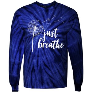 Just Breathe Dandelion Mental Health Tie-Dye Long Sleeve Shirt