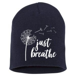 Just Breathe Dandelion Mental Health Short Acrylic Beanie