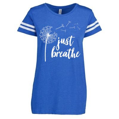 Just Breathe Dandelion Mental Health Enza Ladies Jersey Football T-Shirt