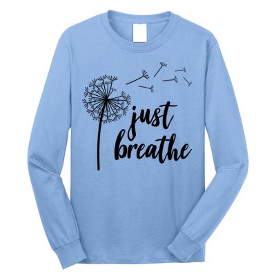 Just Breathe Dandelion Mental Health Long Sleeve Shirt