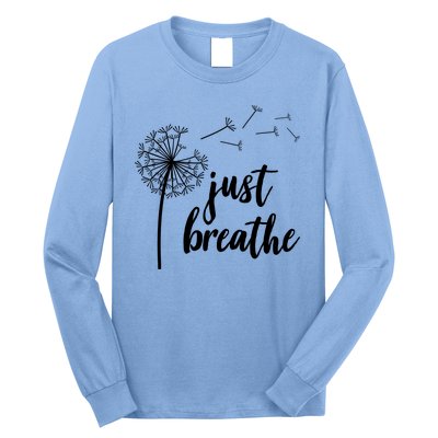 Just Breathe Dandelion Mental Health Long Sleeve Shirt