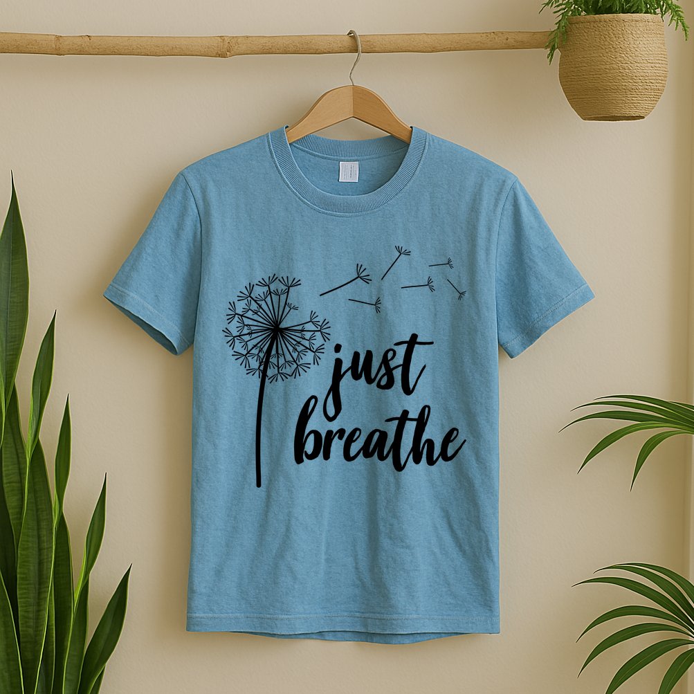 Just Breathe Dandelion Mental Health T-Shirt