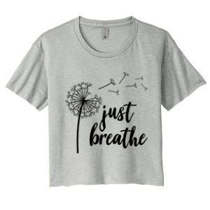 Just Breathe Dandelion Mental Health Women's Crop Top Tee