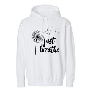 Just Breathe Dandelion Mental Health Garment-Dyed Fleece Hoodie