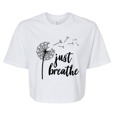 Just Breathe Dandelion Mental Health Bella+Canvas Jersey Crop Tee