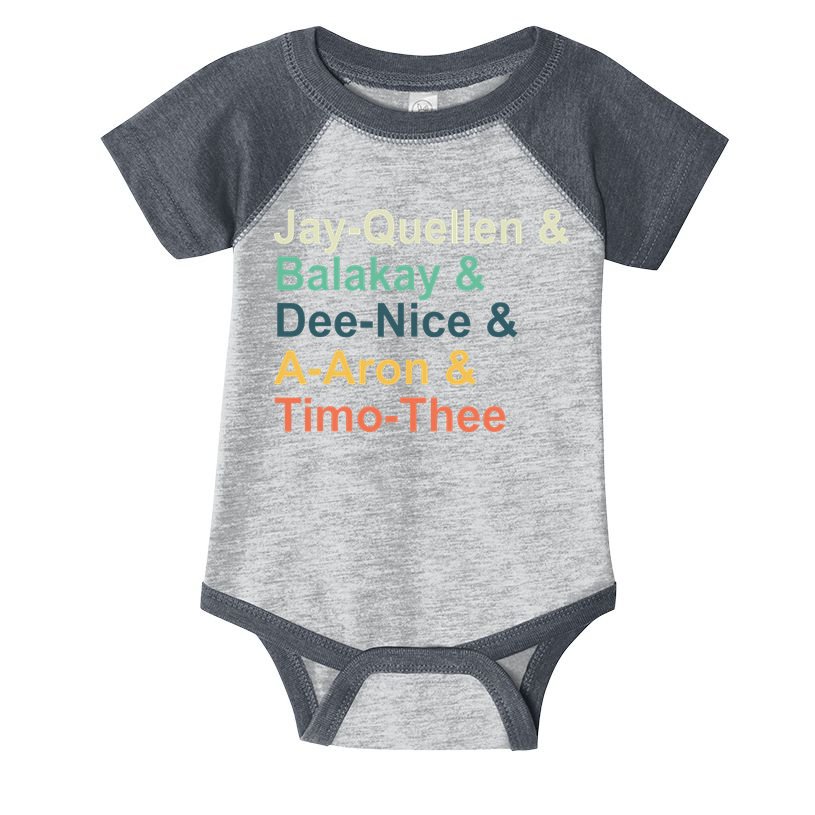 Jayquellen & Balakay & Deenice & Aaron & Timothee Infant Baby Jersey Bodysuit