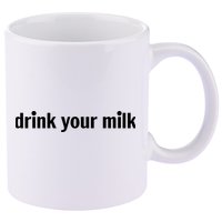 Drink Your Milk Daily Funny Meme 11oz C Handle Ceramic Mug