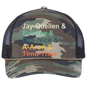 Jayquellen & Balakay & Deenice & Aaron & Timothee Retro Rope Trucker Hat Cap