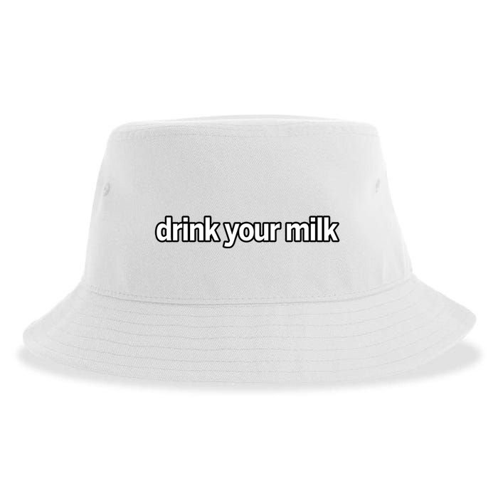 Drink Your Milk Funny Slogan Sustainable Bucket Hat