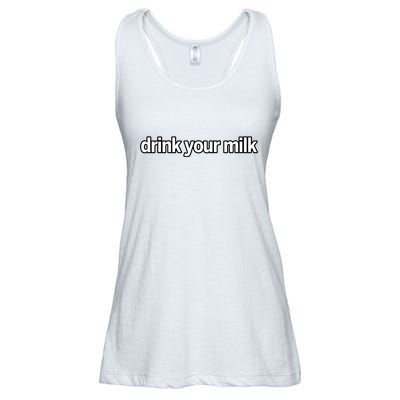 Drink Your Milk Funny Slogan Ladies Essential Flowy Tank