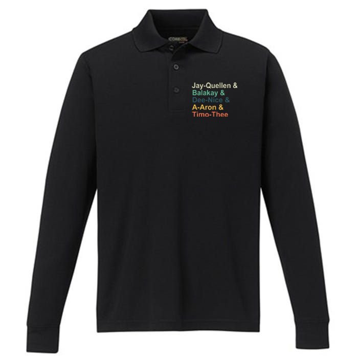 Jayquellen & Balakay & Deenice & Aaron & Timothee Performance Long Sleeve Polo