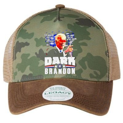 Joe Biden Dark Brandon Im Here To Kick Ass And Eat Ice Cream Legacy Tie Dye Trucker Hat