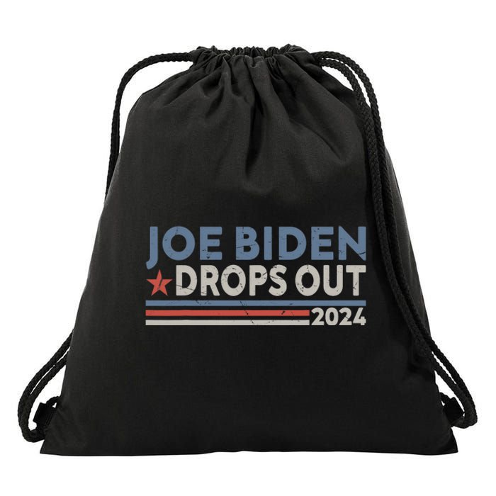 Joe Biden Drops Out 2024 Pro Trump Drawstring Bag