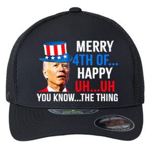 Joe Biden Dazed Biden Confused Merry Happy Funny 4th Of July Flexfit Unipanel Trucker Cap