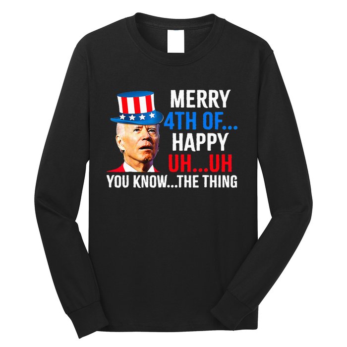 Joe Biden Dazed Biden Confused Merry Happy Funny 4th Of July Long Sleeve Shirt