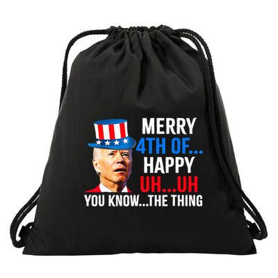 Joe Biden Dazed Biden Confused Merry Happy Funny 4th Of July Drawstring Bag