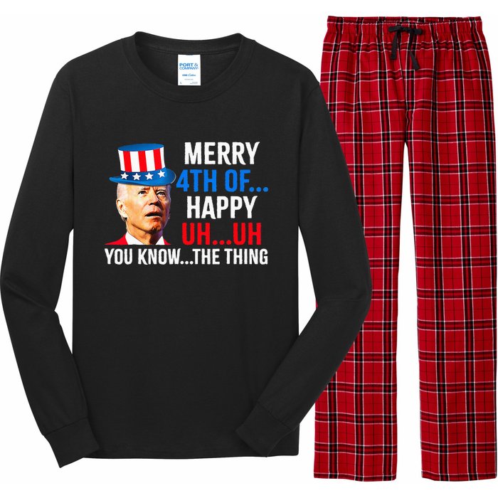 Joe Biden Dazed Biden Confused Merry Happy Funny 4th Of July Long Sleeve Pajama Set