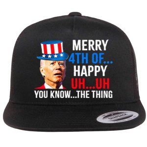 Joe Biden Dazed Biden Confused Merry Happy Funny 4th Of July Flat Bill Trucker Hat