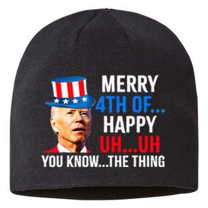 Joe Biden Dazed Biden Confused Merry Happy Funny 4th Of July Sustainable Beanie