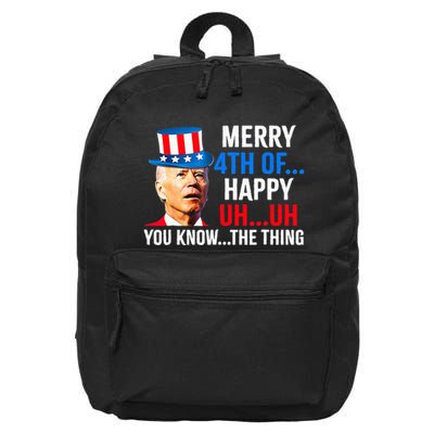 Joe Biden Dazed Biden Confused Merry Happy Funny 4th Of July 16 in Basic Backpack