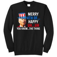 Joe Biden Dazed Biden Confused Merry Happy Funny 4th Of July Tall Sweatshirt