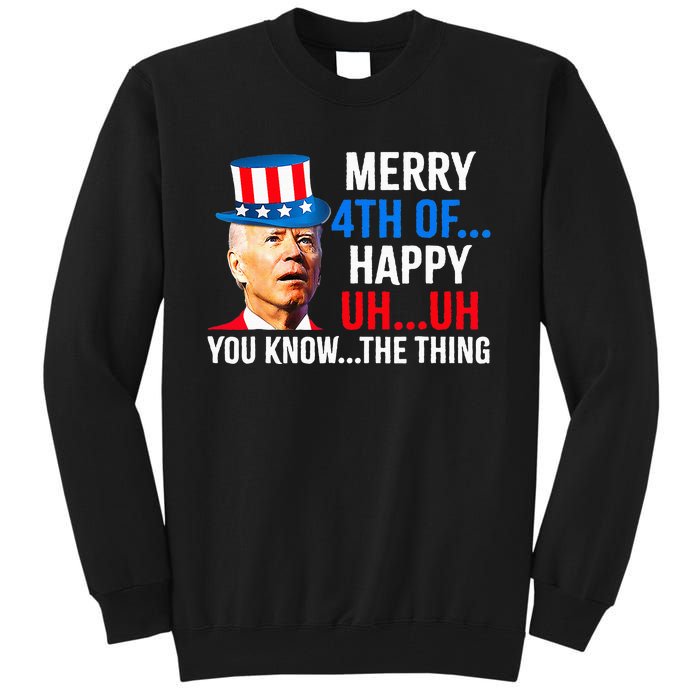 Joe Biden Dazed Biden Confused Merry Happy Funny 4th Of July Tall Sweatshirt