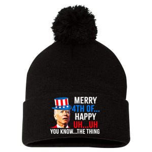 Joe Biden Dazed Biden Confused Merry Happy Funny 4th Of July Pom Pom 12in Knit Beanie