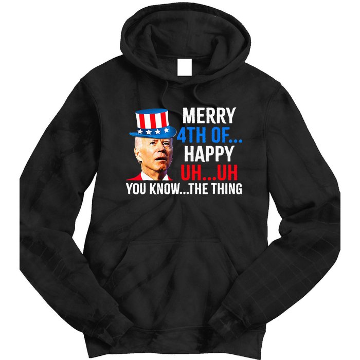 Joe Biden Dazed Biden Confused Merry Happy Funny 4th Of July Tie Dye Hoodie