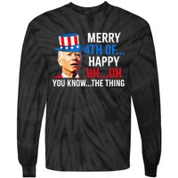 Joe Biden Dazed Biden Confused Merry Happy Funny 4th Of July Tie-Dye Long Sleeve Shirt