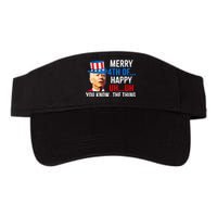 Joe Biden Dazed Biden Confused Merry Happy Funny 4th Of July Valucap Bio-Washed Visor